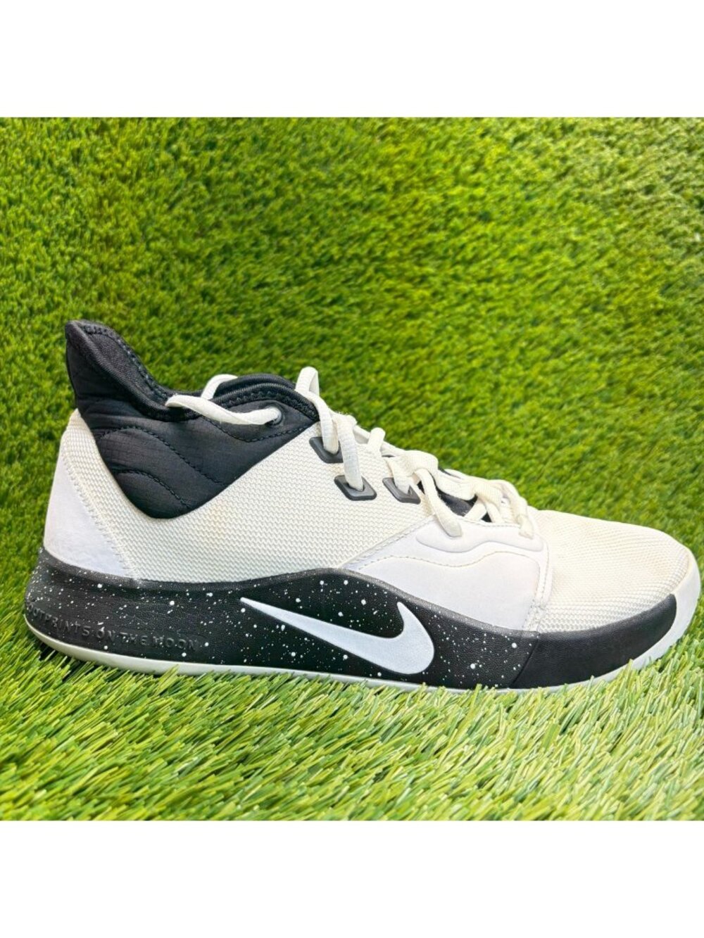 Nike PG 3 TB Mens Size 10 White Black Athletic Running Basketball Shoes Sneakers